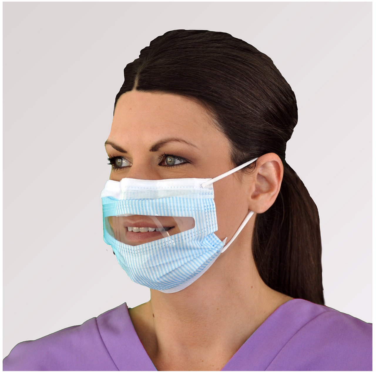 Prestige Ameritech Clear-View® FM86010 Blue Ear Loop Window Mask - 25/Box 4 Box/Case Questions & Answers