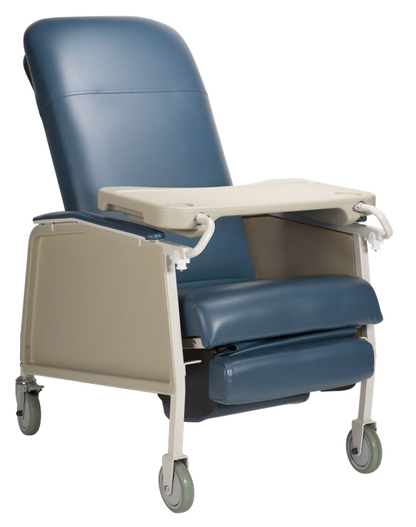 10520 Dynarex 3-Position Geri Chair Recliner, Blueridge, 1 Piece/Case Questions & Answers