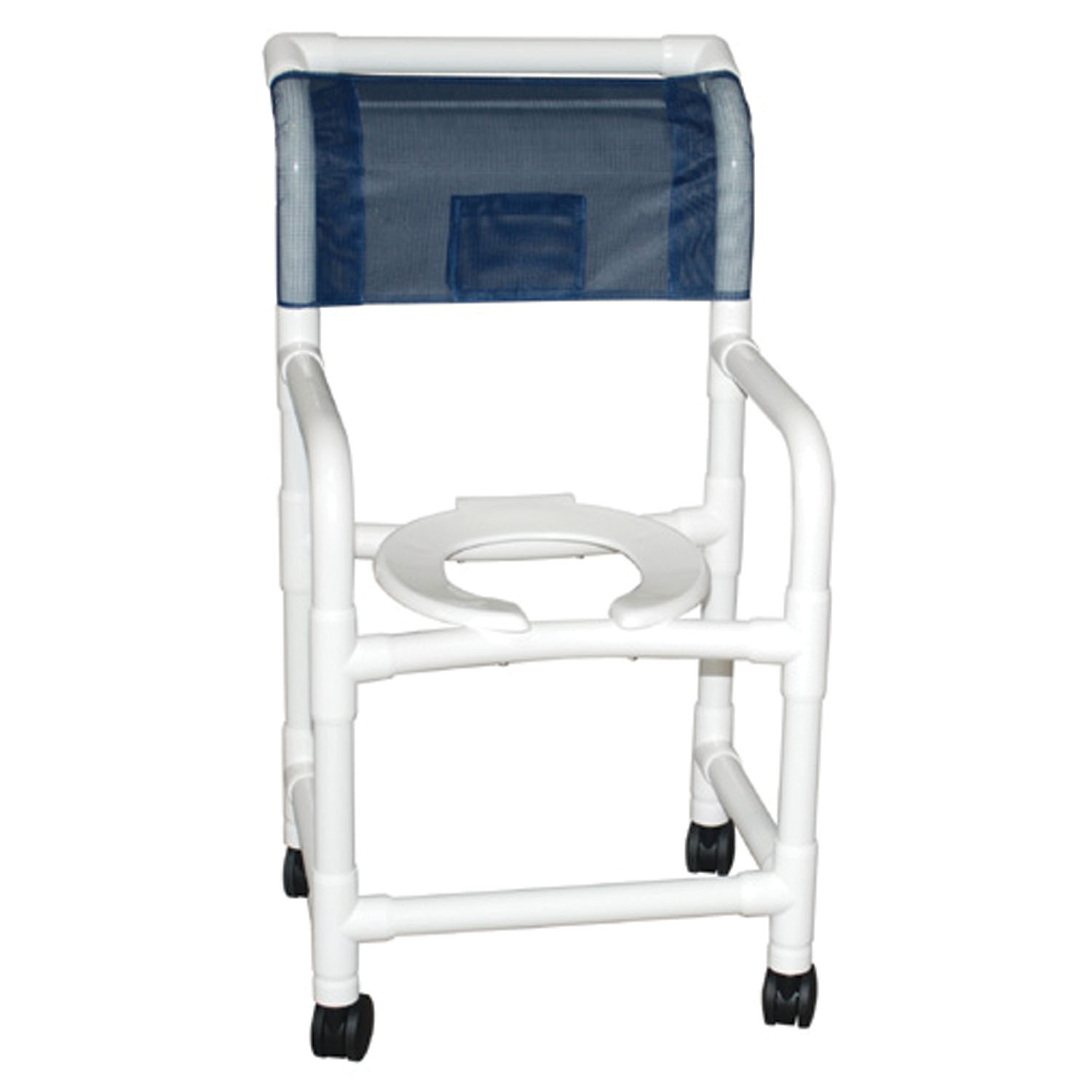 MJM International Corp. E118-3TW Echo Shower Chair, 18in. Internal Width, 3in. Twin Casters, 250 lb Capacity , each Questions & Answers