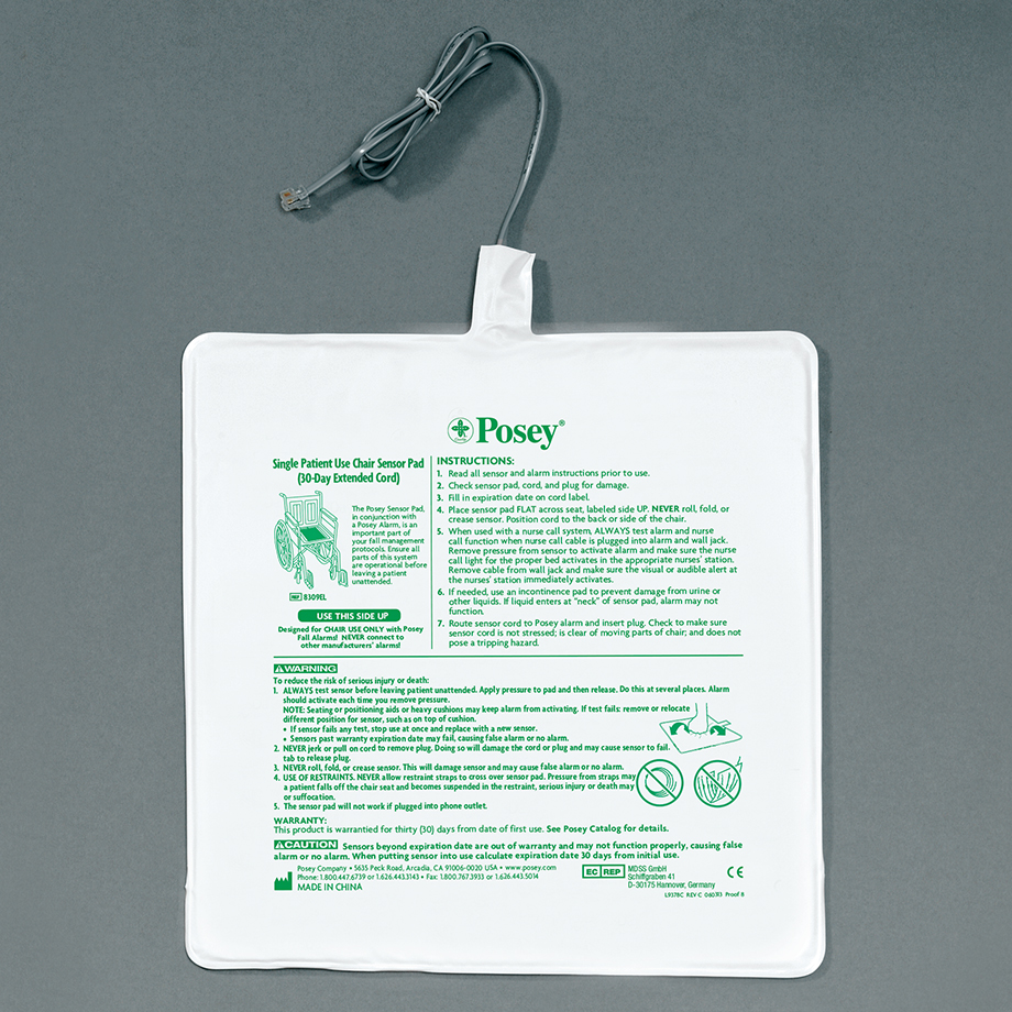 8309EL Posey Sensor, Chair, Single Patient Use, Extended Length Cable, 1/EA Questions & Answers