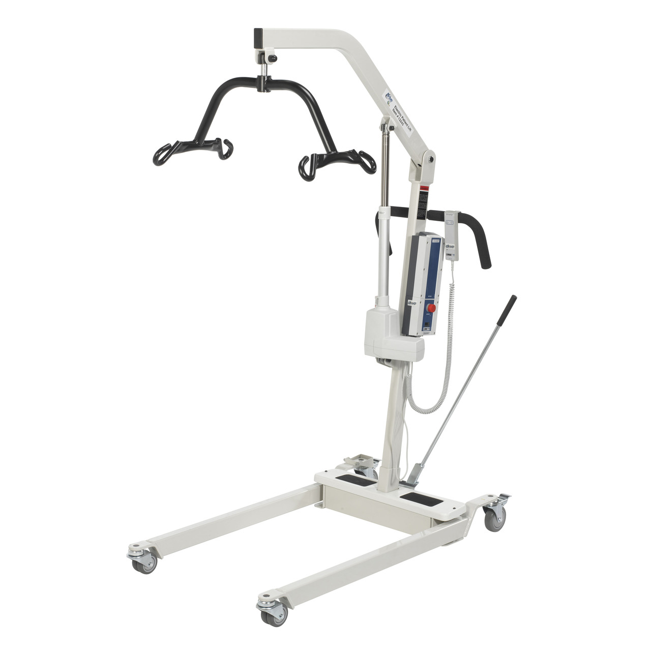 13244 Drive Medical Bariatric Battery Powered Electric Patient Lift with Four Point Cradle and Rechargeable, Removable Battery, No Wall Mount Questions & Answers