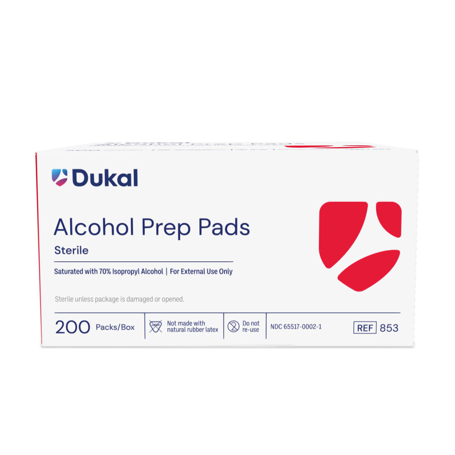 Dukal Corporation 853 Alcohol Prep Pads, Medium, 2-Ply, Sterile, 200/bx, 20 bx/cs (70 cs/plt) (Not Available for sale into Canada) , case Questions & Answers