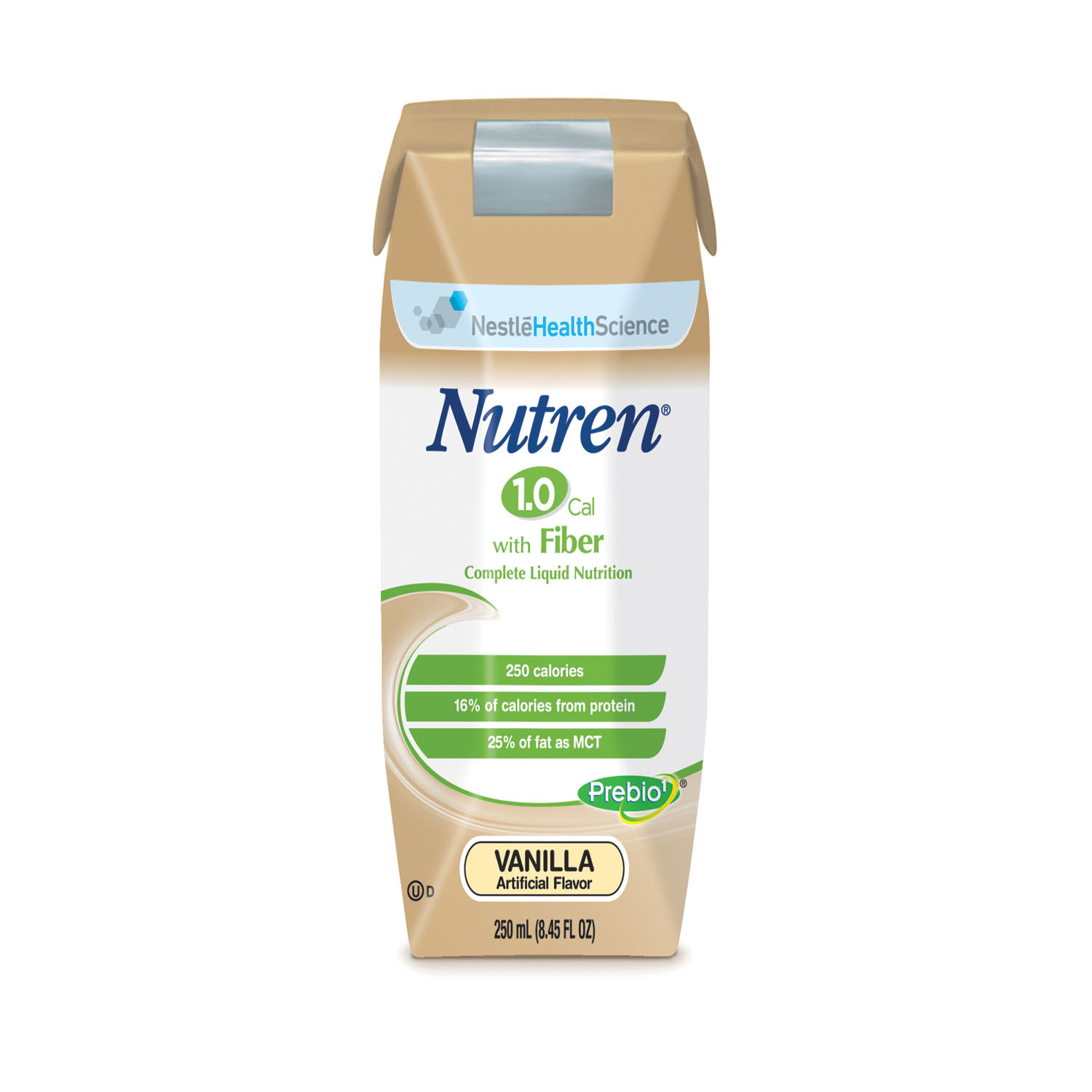 Nestle Healthcare Nutrition NUTREN® 1.0 FIBER WITH PREBIO™ 9871616056 Nutren® 1.0 with Fiber, Unflavored, 250 mL Tetra Prisma, 24/cs (Products cannot be sold on Amazon.com or , case Questions & Answers